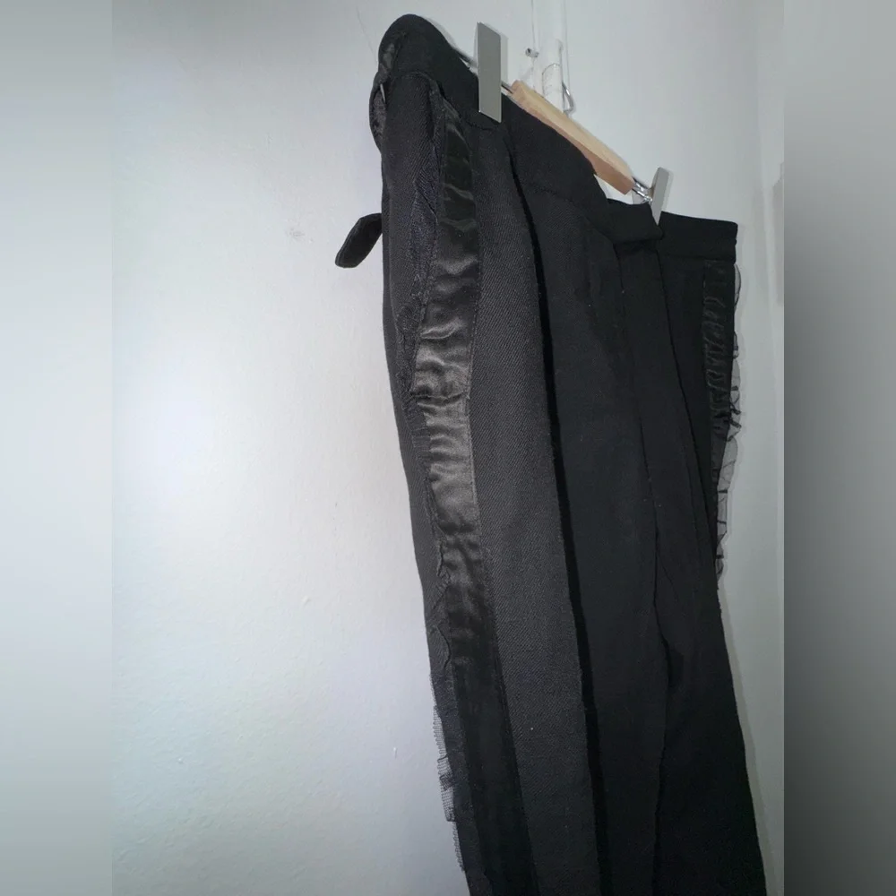 Paul Smith black wool pants with ruffle details size 8